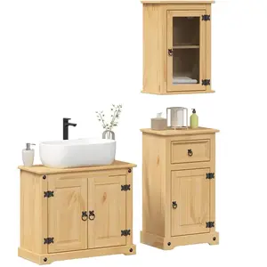 vidaXL Ensemble de meubles salle de bain 3 pcs Corona bois pin massif pas cher