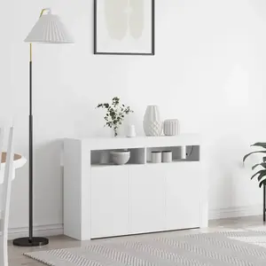 Buffet Blanc Blanc Bois D'Ingénierie 116 X 30 X 75 Cm Moderne Vidaxl pas cher