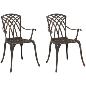 Comparateur de prix : Vidaxl Bronze Aluminium Chaises d'extérieur - Set de 2
