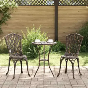 vidaXL Ensemble extérieur rond bronze pas cher