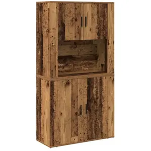 vidaXL Vidaxl Buffet En Bois Ancien 80x33x150 Cm En Bois Reconstitué pas cher