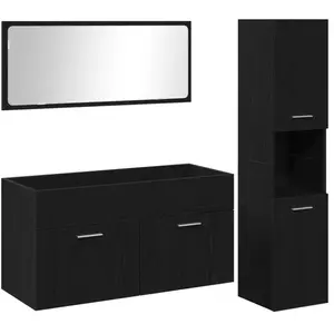 Comparateur de prix : Vidaxl - Ensemble De Meubles De Salle De Bain 3 Pcs Chêne Noir