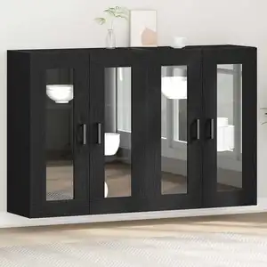 vidaXL Cabinets muraux 2 pcs Chêne noir 69,5 x 34 x 90 cm pas cher