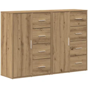 Comparateur de prix : Vidaxl Buffets 2 Pcs Chêne Artisanal 60 X 31 X 84 Cm Bois D'Ingénierie
