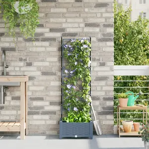 Vidaxl - Bac À Fleurs Avec Treillis Gris Clair 40 X 40 X 125.5 Cm Pp