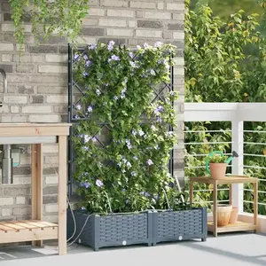 vidaXL Jardinières avec système d'irrigation 2 pcs Gris clair pas cher