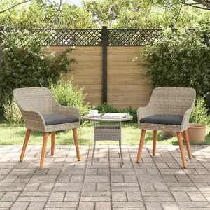 Comparateur de prix : vidaXL Chaise de jardin 2 pcs gris clair 55 x 62,5 x 82 cm Poly-Rattan