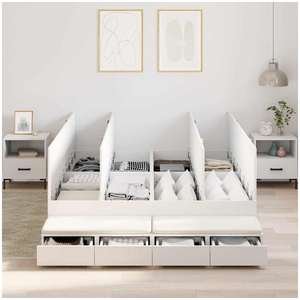 vidaXL Vidaxl Cadre De Lit De Rangement Blanc 140x200 Cm pas cher