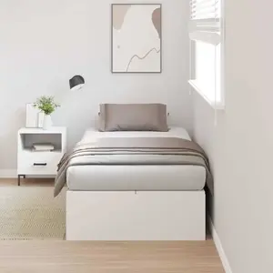 vidaXL Cadre De Lit De Rangement Vidaxl Blanc 90x190 Cm pas cher