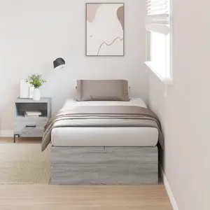vidaXL Lit De Rangement Vidaxl Gris Sonoma 90x200 Cm pas cher