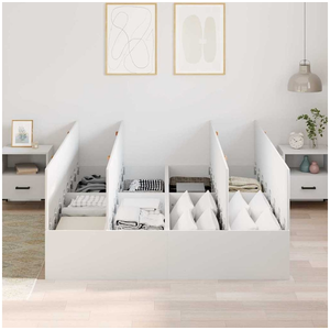vidaXL Cadre de lit avec rangement avec stockage Blanc 140 x 200 cm pas cher