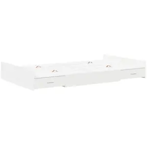 vidaXL Cadre de lit avec rangement Blanc 120 x 190 cm Bois mélaminé pas cher