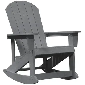vidaXL fauteuil à bascule Adirondack gris clair 73.5x92x90 cm HDPE pas cher