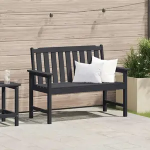 Vidaxl banc de jardin  noir 120 cm hdpe pas cher