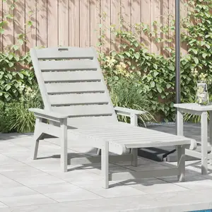 vidaXL Transat Blanc 53x162x98.5 cm HDPE pas cher