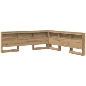 vidaXL Tête de lit de rangement avec étagère chêne artisanal 180 cm pas cher