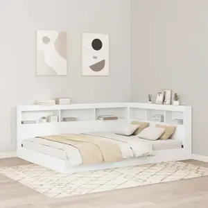 vidaXL Tête de lit de rangement Blanc 160 cm Bois d'ingénierie pas cher