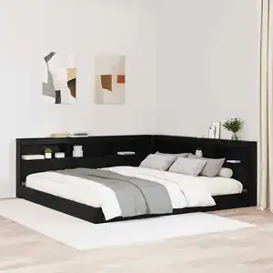 vidaXL Tête de lit de rangement Chêne noir 200 cm Bois d'ingénierie pas cher