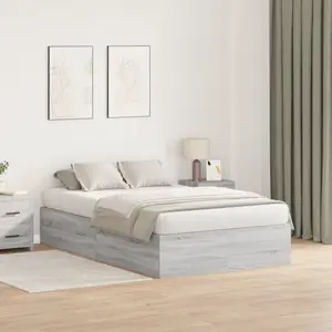 vidaXL Cadre de lit de rangement  Gris Sonoma 120x190 cm pas cher