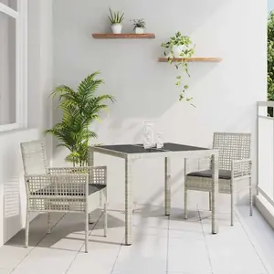 vidaXL Ensemble de salle à manger pour jardin 3 pcs Gris clair pas cher