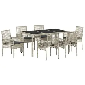 Vidaxl - Ensemble De Salle À Manger Pour Jardin 7 Pcs Gris Clair pas cher
