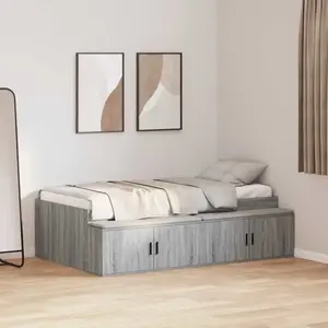 vidaXL Lit de rangement Gris Sonoma 80x200 cm pas cher