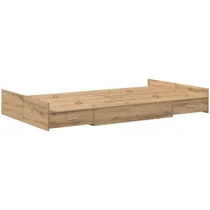 vidaXL Cadre de lit avec rangement chêne artisanal 120 x 200 cm pas cher