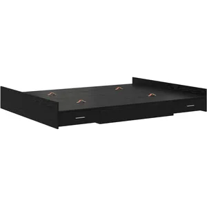 vidaXL Cadre de lit avec rangement avec tiroir Chêne noir 150 x 200 cm pas cher