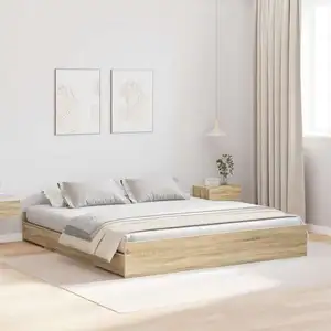 vidaXL Cadre de lit avec rangement Chêne sonoma 180 x 200 cm pas cher
