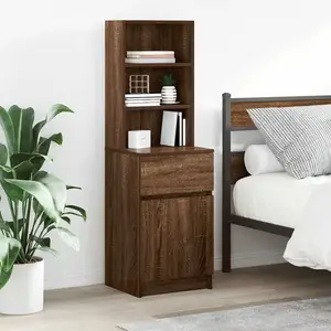vidaXL Table de chevet chêne marron 39x35x125 cm bois d'ingénierie pas cher
