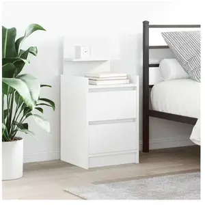 Vidaxl - Table de chevet avec 2 tiroirs blanc 38x34x80 cm pas cher