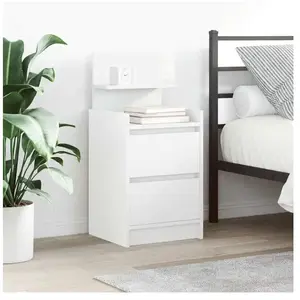 Vidaxl - Tables de chevet avec 2 tiroirs 2 pcs blanc 38x34x80 cm pas cher