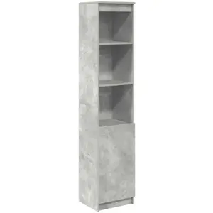 Vidaxl buffet haut gris béton 37,5x35x180 cm bois d'ingénierie pas cher