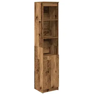 Vidaxl buffet haut 37,5x35x180 cm vieux bois bois d'ingénierie pas cher