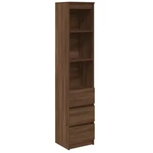 Vidaxl buffet haut chêne marron 37,5x35x180 cm bois d'ingénierie pas cher