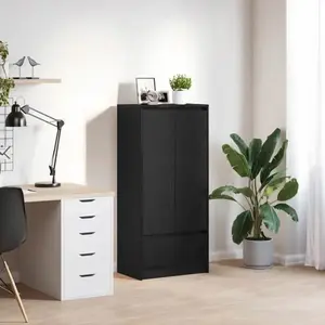Vidaxl armoire avec tiroir chêne noir 55,5x34x119,5 cm bois ingénierie