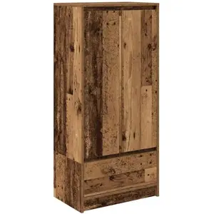 Vidaxl armoire avec tiroir vieux bois 55,5x34x119,5 cm bois ingénierie pas cher