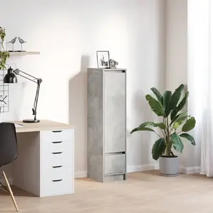 Vidaxl buffet haut gris béton 29,5x34x119,5 cm bois d'ingénierie pas cher
