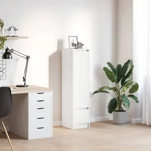 Vidaxl buffet haut blanc 29,5x34x119,5 cm bois d'ingénierie pas cher