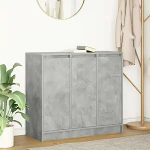 Vidaxl buffet gris béton 85x34x76 cm bois d'ingénierie pas cher