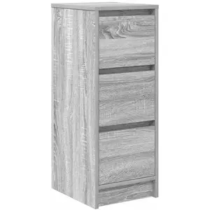 Vidaxl buffet sonoma gris 29,5x34x76 cm bois d'ingénierie pas cher