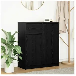 Vidaxl buffet avec tiroir chêne noir 71x35x84 cm bois d'ingénierie pas cher