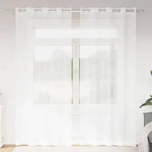vidaXL Rideaux avec des rideaux 2 pcs Blanc 140 x 245 cm Polyester pas cher