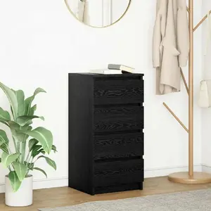 Vidaxl - Buffet chêne noir 37,5x35x76 cm bois d'ingénierie pas cher