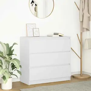 vidaXL Buffet blanc 80x35x76 cm bois d’ingénierie pas cher