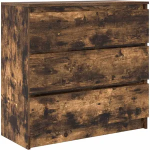vidaXL Buffet chêne fumé 80x35x76 cm bois d'ingénierie pas cher