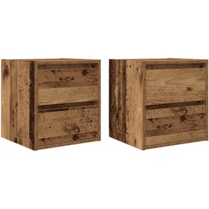 vidaXL Tables de chevet murales 2 pcs vieux bois 38x34x40 cm pas cher