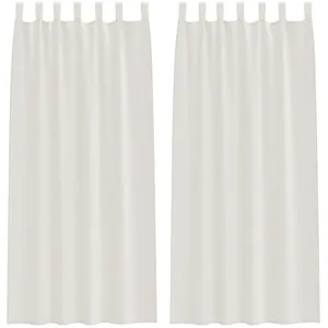 vidaXL Rideaux avec des rideaux 2 pcs Crème 140 x 245 cm Polyester pas cher