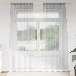 vidaXL Rideaux 2 pcs Gris foncé 140 x 260 cm Polyester pas cher