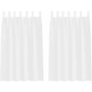 vidaXL Rideaux avec des rideaux 2 pcs Blanc 140 x 175 cm Polyester pas cher